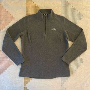 North Face Gray Fleece Quarter Zip Pullover